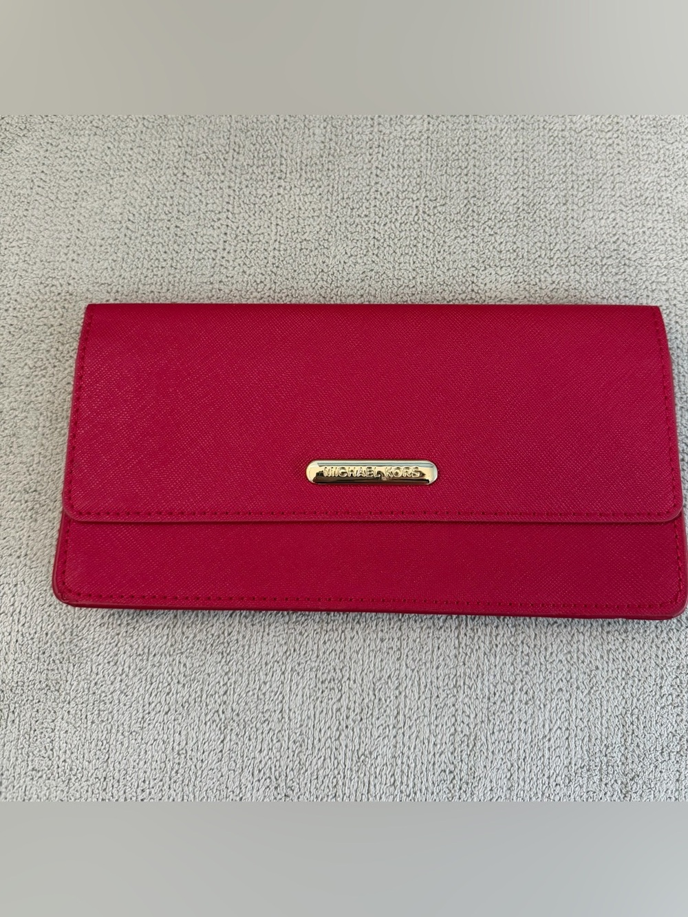 Michael Kors Red Leather Card Holder – Gold Logo